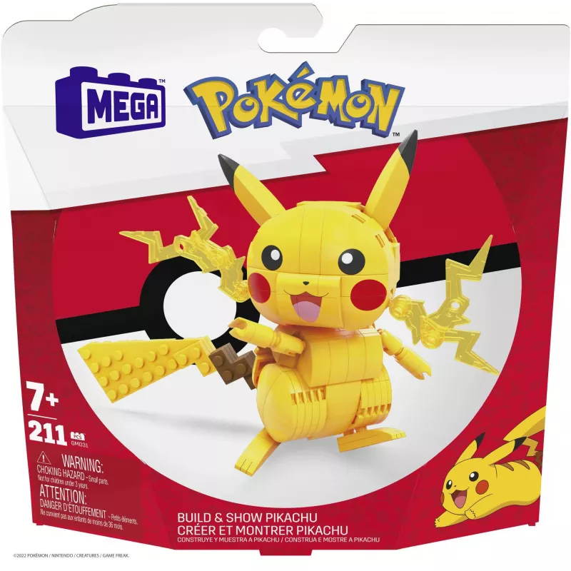 MEGA Pokémon statybinis rinkinys Pikachu (211 dalių) su 1 veikėjo figūrėle vaikams