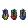 Gaming pelė DEFENDER BULLETSTORM GM-928 — optinė, 7200 DPI, ambidekstrinė, 6–7 mygtukai, USB Type-A, juoda