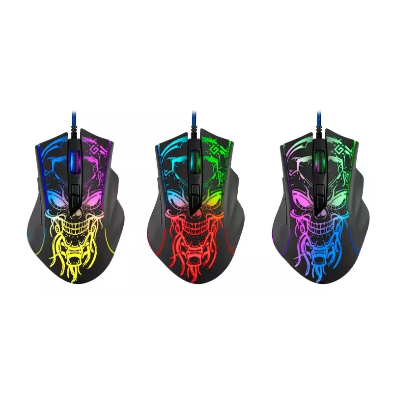 Gaming pelė DEFENDER BULLETSTORM GM-928 — optinė, 7200 DPI, ambidekstrinė, 6–7 mygtukai, USB Type-A, juoda