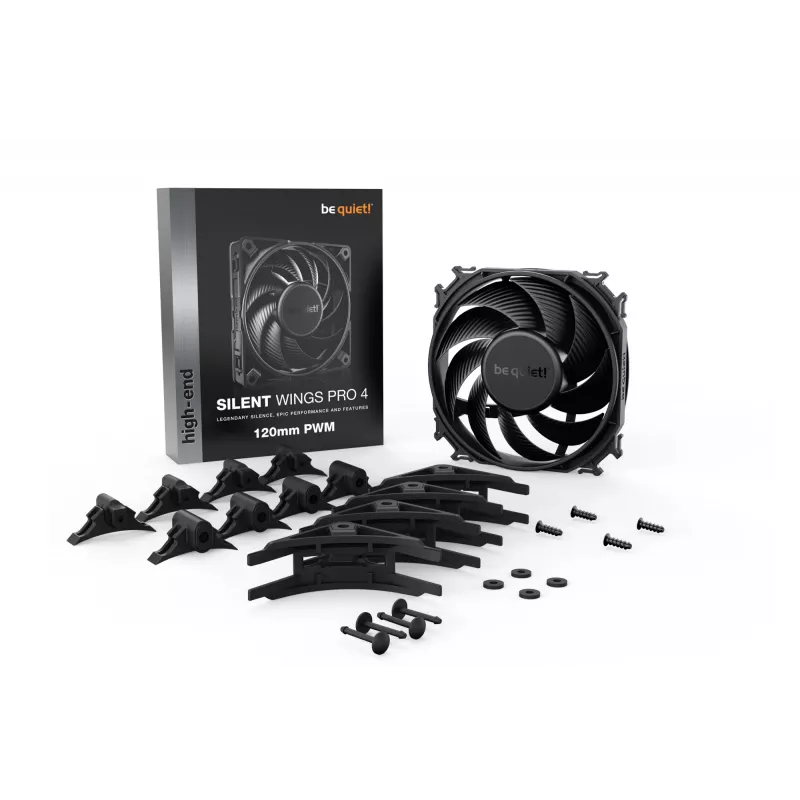 be quiet! SILENT WINGS PRO 4 | 120 mm PWM kompiuterio korpuso ventiliatorius 12 cm juodas 1 vnt.
