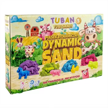 Vaikiškas kinetinis smėlis Tuban DYNAMIC SAND SET – FARM Daugiaspalvis