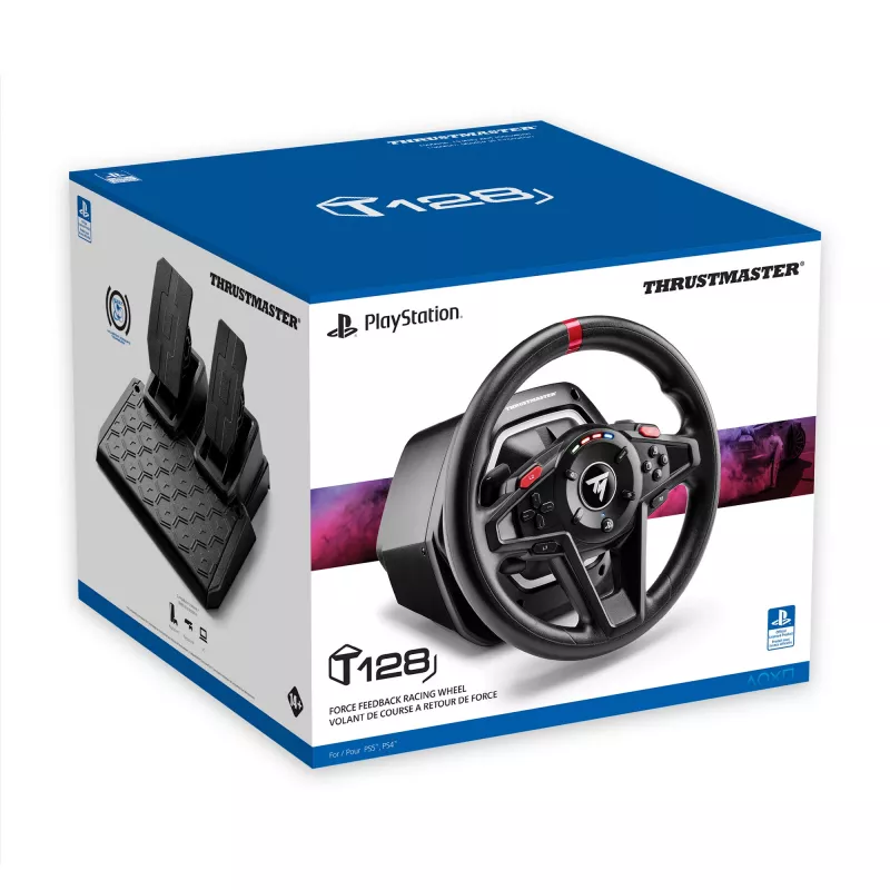 Thrustmaster T128 Juoda USB Steering wheel + Pedals Analogue PC, PlayStation 4, PlayStation 5