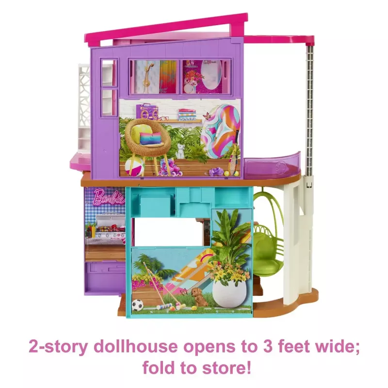 Barbie atostogų namų žaidimų rinkinys su 30+ dalių, žaislas nuo 3 metų