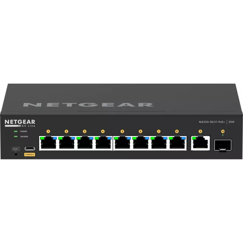 Valdomas jungiklis NETGEAR GSM4210PD-100EUS 8x1G PoE+ 110W 1xSFP