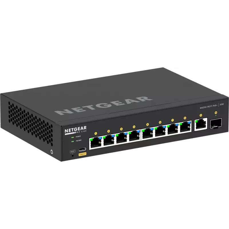Valdomas jungiklis NETGEAR GSM4210PD-100EUS 8x1G PoE+ 110W 1xSFP