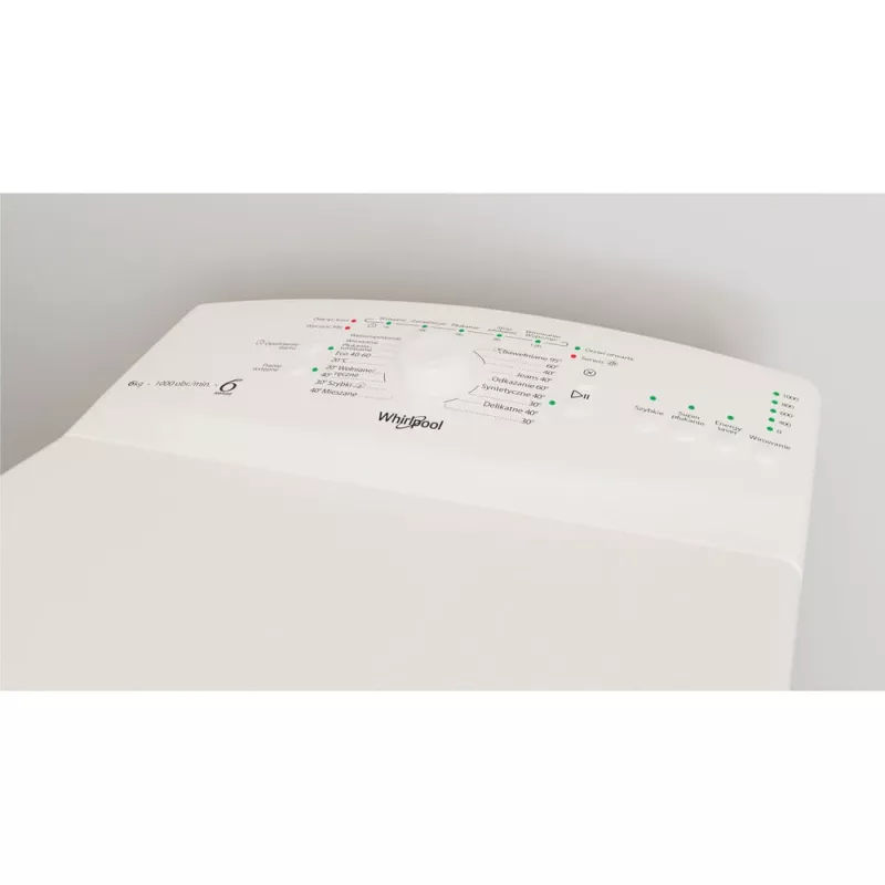 Whirlpool TDLR 6040L PL/N laisvai pastatoma viršutinio pakrovimo skalbimo mašina, 6 kg, 1000 aps./min., balta