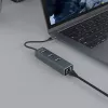 USB-C šakotuvas SAVIO AK-57 su 3× USB-A, RJ-45 Gigabit Ethernet (5000 Mbit/s), aliuminio pilka