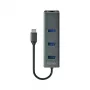 USB-C šakotuvas SAVIO AK-57 su 3× USB-A, RJ-45 Gigabit Ethernet (5000 Mbit/s), aliuminio pilka