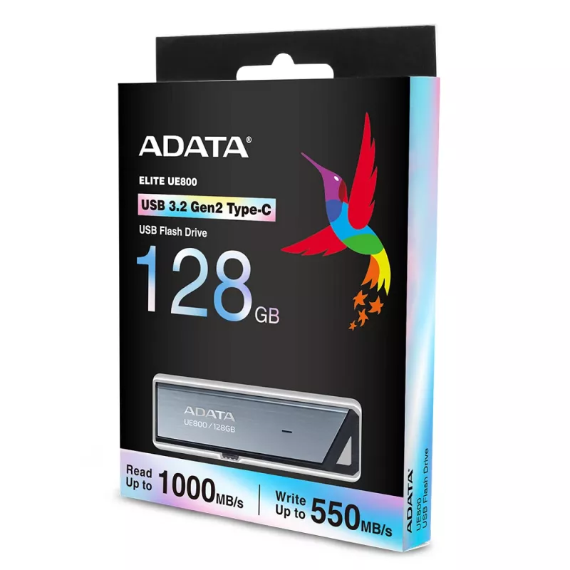 ADATA UE800 USB atmintukas 128 GB USB Type-C 3.2 Gen 2 (3.1 Gen 2) Sidabrinis