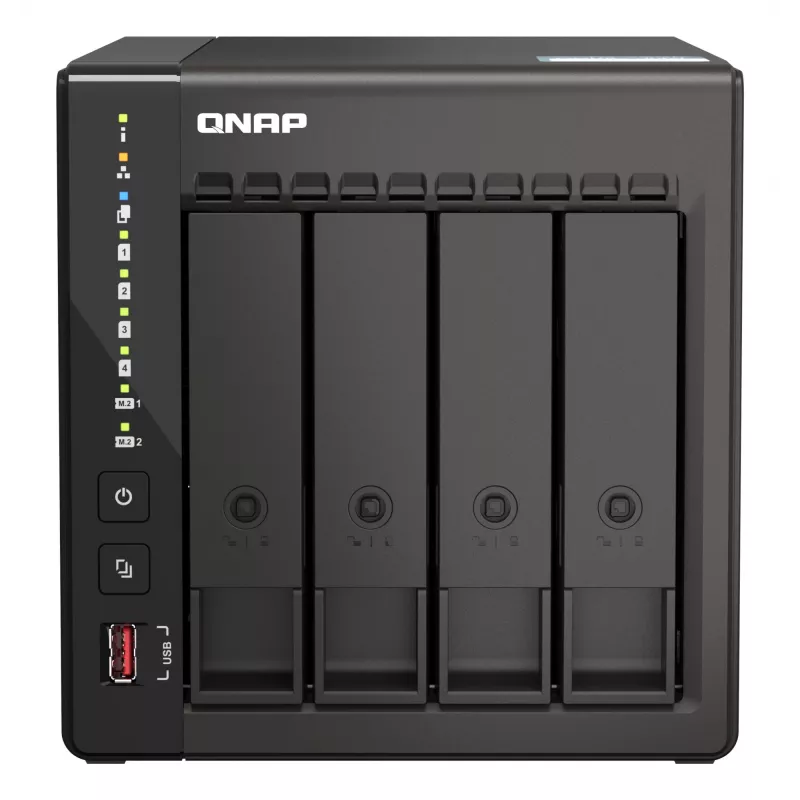 QNAP TS-453E NAS bokštinis Intel® Celeron® J6412 8 GB 0 TB QNAP QTS Juoda