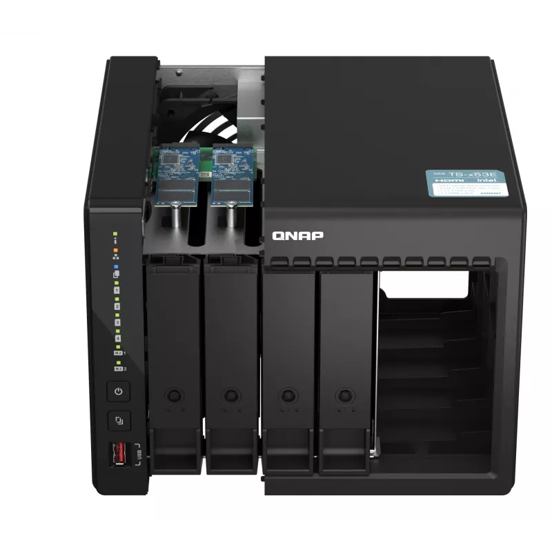 QNAP TS-453E NAS bokštinis Intel® Celeron® J6412 8 GB 0 TB QNAP QTS Juoda