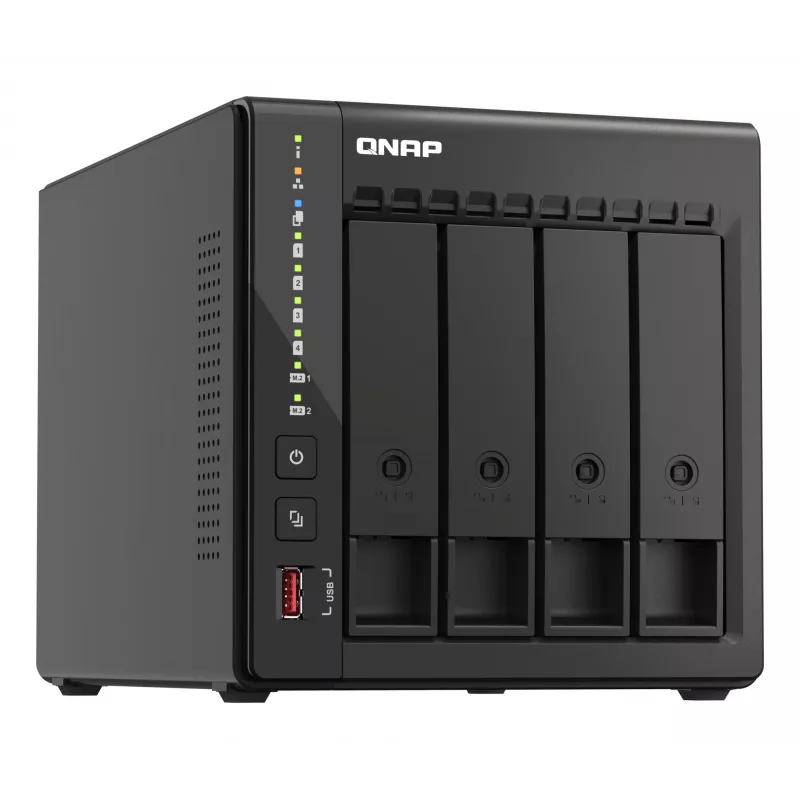 QNAP TS-453E NAS bokštinis Intel® Celeron® J6412 8 GB 0 TB QNAP QTS Juoda