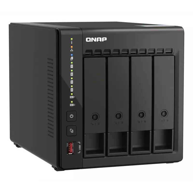 QNAP TS-453E NAS bokštinis Intel® Celeron® J6412 8 GB 0 TB QNAP QTS Juoda