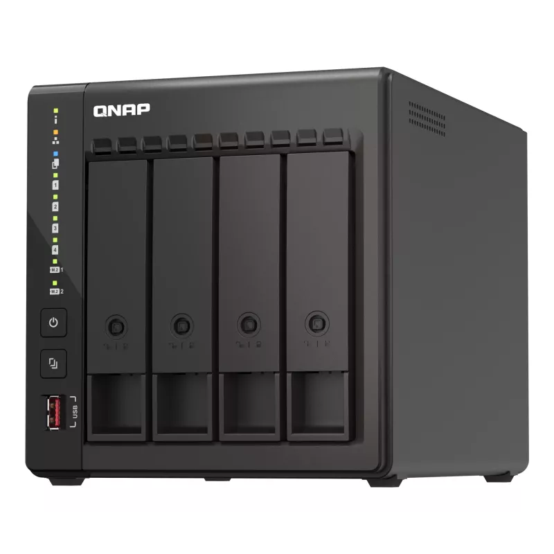 QNAP TS-453E NAS bokštinis Intel® Celeron® J6412 8 GB 0 TB QNAP QTS Juoda