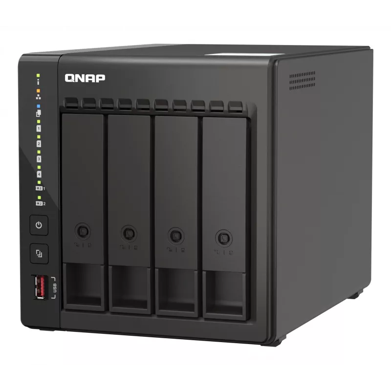 QNAP TS-453E NAS bokštinis Intel® Celeron® J6412 8 GB 0 TB QNAP QTS Juoda