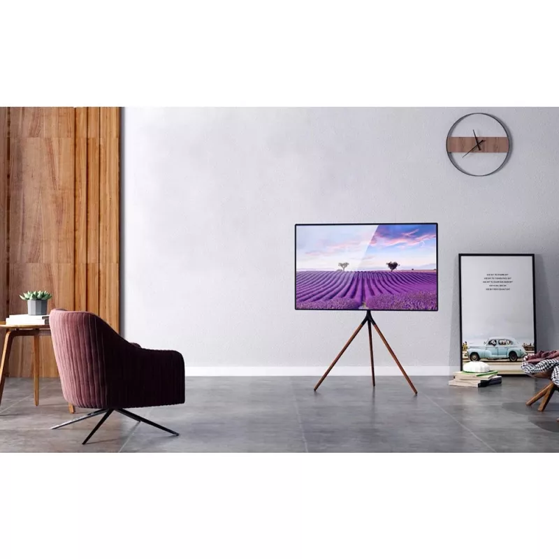 Grindinis televizoriaus laikiklis TECHLY ICA-TR18SAM 45–65 colių (114,3–165,1 cm), VESA 200x200–600x400, talpa 32 kg, riešutmedžio spalvos
