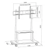 Nešiojamas grindų stovas TECHLY Signage Display Mount ICA-TR31 55–120 colių ekranams, VESA 1200x600, maks. apkrova 150 kg, juodas