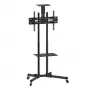 Stovo montavimas ant grindų TECHLY ICA-TR16T 37–70 colių ekranams, VESA 200x200–600x400, iki 50 kg, reguliuojamas aukštis, ratukai, pasvirimas ±10° (juodas)