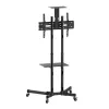 Stovo montavimas ant grindų TECHLY ICA-TR16T 37–70 colių ekranams, VESA 200x200–600x400, iki 50 kg, reguliuojamas aukštis, ratukai, pasvirimas ±10° (juodas)