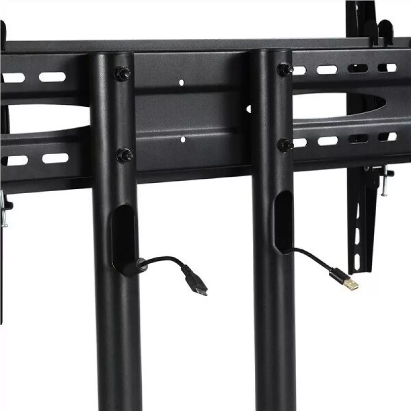 Stovo montavimas ant grindų TECHLY ICA-TR16T 37–70 colių ekranams, VESA 200x200–600x400, iki 50 kg, reguliuojamas aukštis, ratukai, pasvirimas ±10° (juodas)