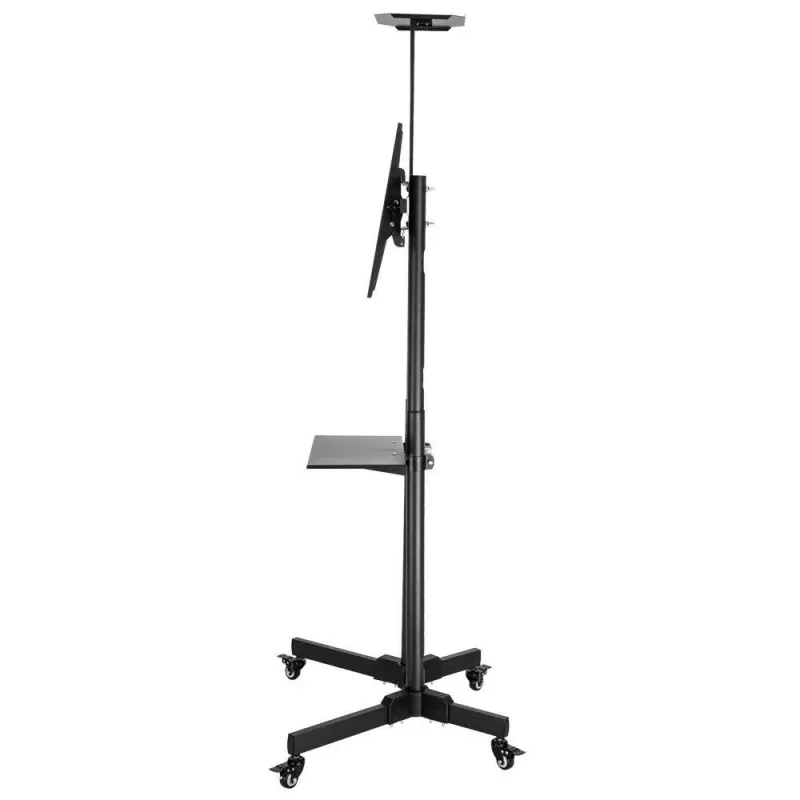 Stovo montavimas ant grindų TECHLY ICA-TR16T 37–70 colių ekranams, VESA 200x200–600x400, iki 50 kg, reguliuojamas aukštis, ratukai, pasvirimas ±10° (juodas)