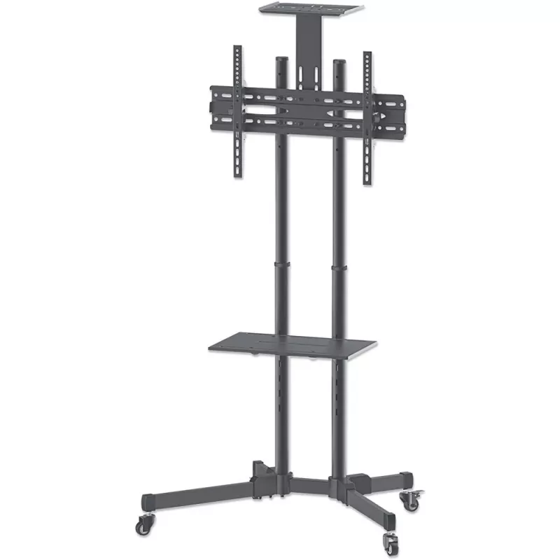 Stovo montavimas ant grindų TECHLY ICA-TR16T 37–70 colių ekranams, VESA 200x200–600x400, iki 50 kg, reguliuojamas aukštis, ratukai, pasvirimas ±10° (juodas)