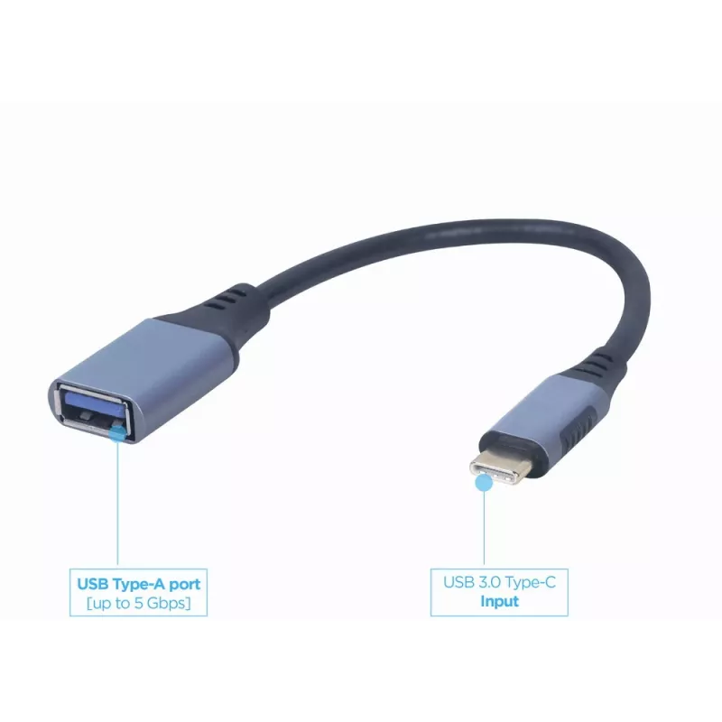 GEMBIRD USB 3.0 OTG Type-C į USB Type-A kabelis (CM/AF), kosminė pilka