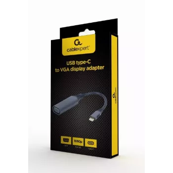 GEMBIRD USB Type-C į VGA ekrano adapteris, 15 cm, kosminės pilkos spalvos