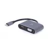 GEMBIRD Alt-DP USB Type-C į HDMI + VGA ekrano adapteris - kosminė pilka