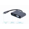 GEMBIRD Alt-DP USB Type-C į HDMI + VGA ekrano adapteris - kosminė pilka