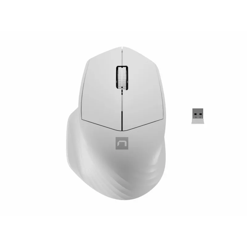 Belaidė Bluetooth optinė pelė NATEC Siskin 2 — 1600 DPI, Bluetooth 5.0, dešinei rankai, balta