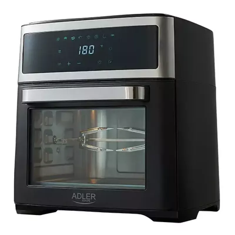 Karšto oro gruzdintuvė orkaitė Adler AD 6309 13 L 2500 W juoda/sidabrinė, jutiklinis valdymas, rotiserija