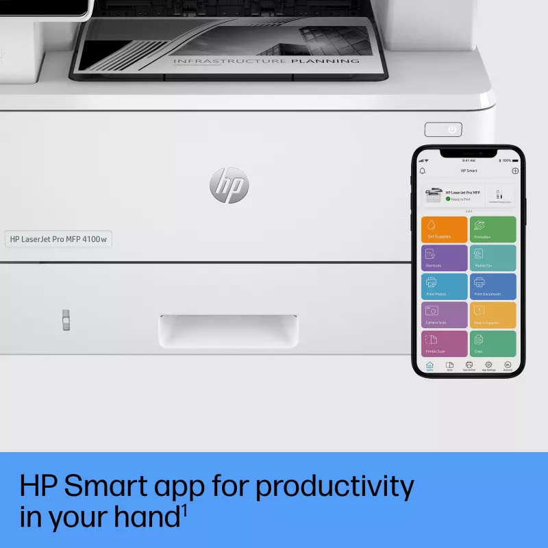 Daugiafunkcinis spausdintuvas HP LaserJet Pro MFP 4102fdw lazerinis vienspalvis