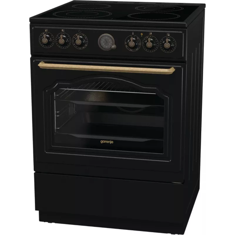 Gorenje GECS6B71CLB Laisvai pastatoma viryklė Elektrinė Keraminė kaitlentė Juoda