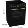 Gorenje GECS6B71CLB Laisvai pastatoma viryklė Elektrinė Keraminė kaitlentė Juoda