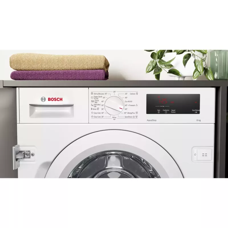 Bosch Serie 6 WIW24342EU skalbimo mašina, priekinė pakrova, 8 kg, 1200 aps./min., balta