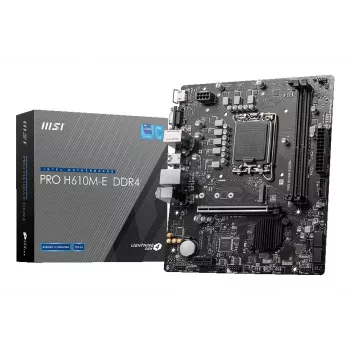 Motininė plokštė MSI PRO H610M-E DDR4 LGA 1700 micro ATX, Intel H610, 2x DDR4 DIMM, max 64GB, M.2, 4x SATA III, HDMI 2.1