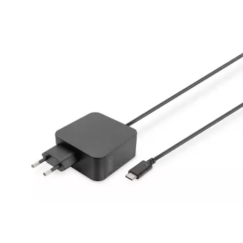 Nešiojamojo kompiuterio USB-C įkroviklis Digitus DA-10071 65W, vidaus naudojimui, AC, juodos spalvos