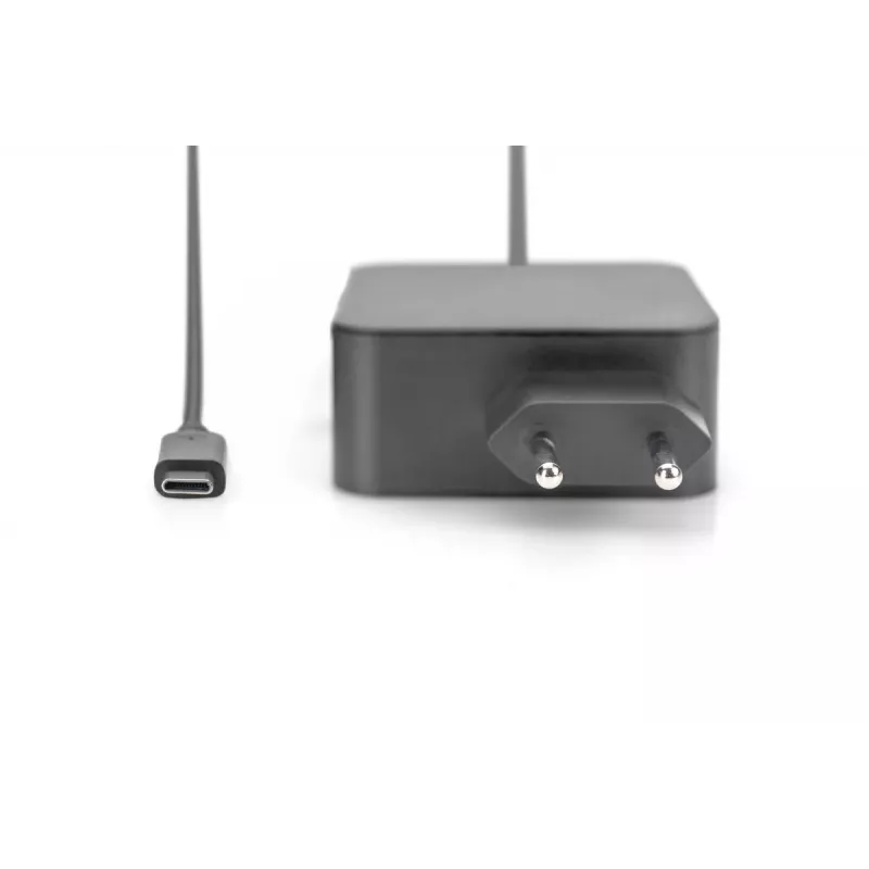 Nešiojamojo kompiuterio USB-C įkroviklis Digitus DA-10071 65W, vidaus naudojimui, AC, juodos spalvos