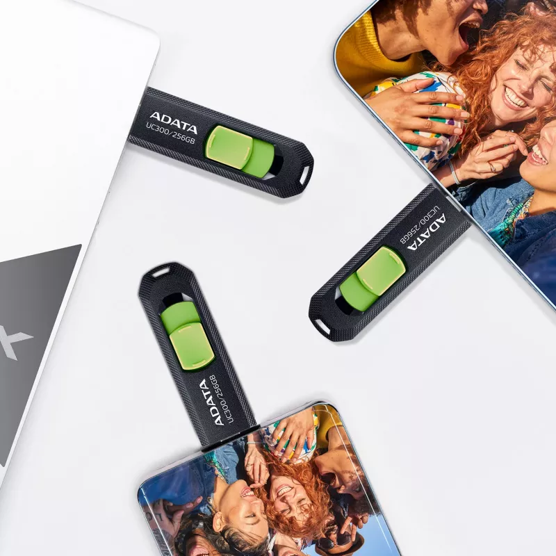 ADATA UC300 USB atmintukas 64 GB USB Type-C 3.2 Gen 1 (3.1 Gen 1) Juoda, Žalia