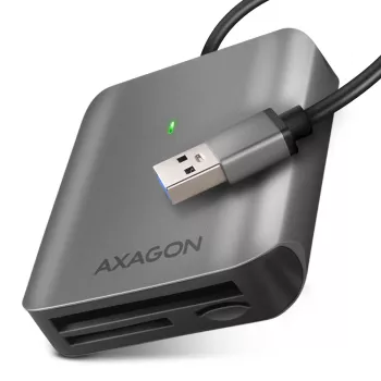 „Axagon CRE-S3“ išorinis USB-A 3.2 Gen 1 3 lizdų ir LUN SD/microSD/CF kortelių skaitytuvas USB 3.2 Gen 1 (3.1 Gen 1) Type-A pilka