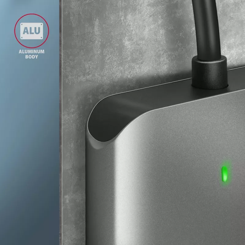 „Axagon CRE-S3“ išorinis USB-A 3.2 Gen 1 3 lizdų ir LUN SD/microSD/CF kortelių skaitytuvas USB 3.2 Gen 1 (3.1 Gen 1) Type-A pilka
