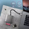Axagon CRE-S3C Aliumininis didelės spartos USB-C 3.2 Gen 1 atminties kortelių skaitytuvas. 3 lizdai, UHS-II