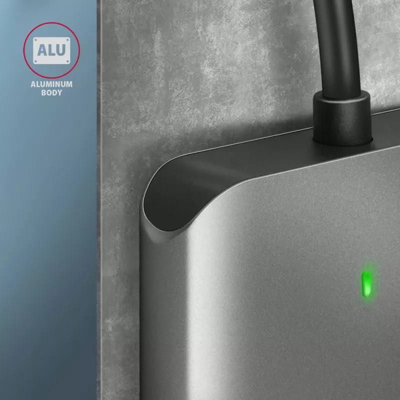 Axagon CRE-S3C Aliumininis didelės spartos USB-C 3.2 Gen 1 atminties kortelių skaitytuvas. 3 lizdai, UHS-II