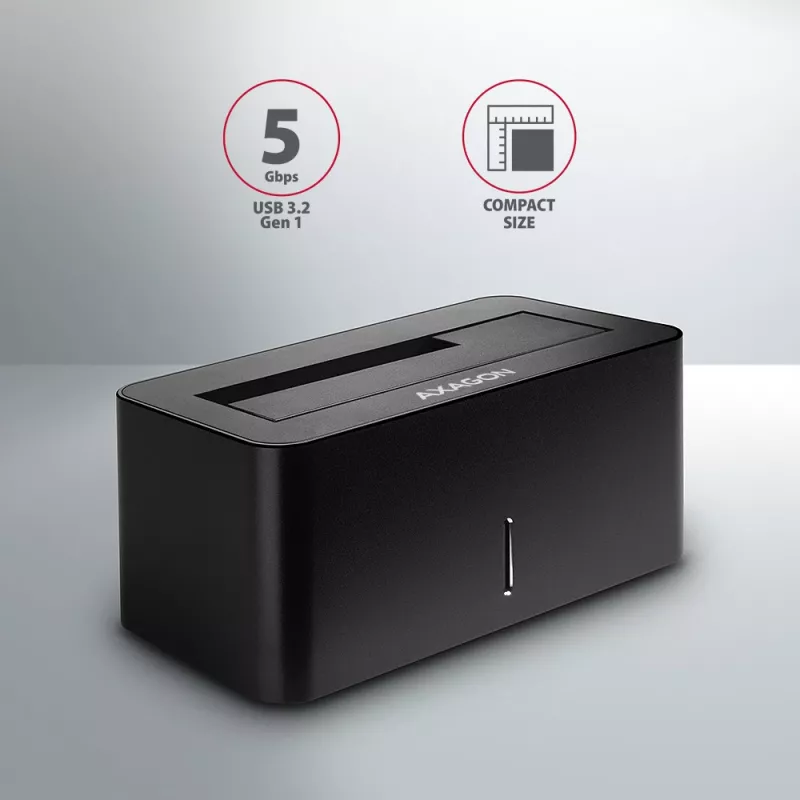 Axagon ADSA-SN stacionari diskų prijungimo stotelė USB 3.2 Gen 1 (3.1 Gen 1) Type-A Juoda