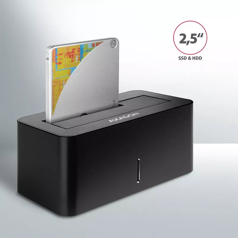 Axagon ADSA-SN stacionari diskų prijungimo stotelė USB 3.2 Gen 1 (3.1 Gen 1) Type-A Juoda
