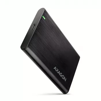 2,5 colio HDD/SSD dėklas AXAGON EE25-A6C — SATA, USB 3.2 Gen 1 (Type-C ir Type-A), aliuminis, juodas
