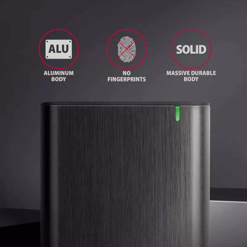 2,5 colio HDD/SSD dėklas AXAGON EE25-A6C — SATA, USB 3.2 Gen 1 (Type-C ir Type-A), aliuminis, juodas