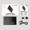 2,5 colio HDD/SSD dėklas AXAGON EE25-A6C — SATA, USB 3.2 Gen 1 (Type-C ir Type-A), aliuminis, juodas