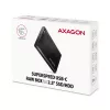 2,5 colio HDD/SSD dėklas AXAGON EE25-A6C — SATA, USB 3.2 Gen 1 (Type-C ir Type-A), aliuminis, juodas